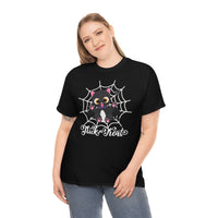 Trick or Treat Black Cat in Spider Web Cotton Tee