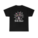 Trick or Treat Black Cat in Spider Web Cotton Tee