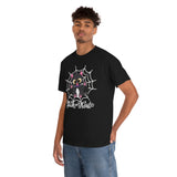 Trick or Treat Black Cat in Spider Web Cotton Tee